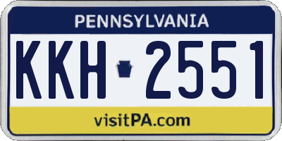 PA license plate KKH2551