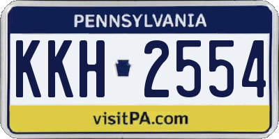 PA license plate KKH2554