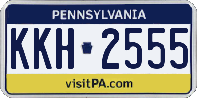 PA license plate KKH2555