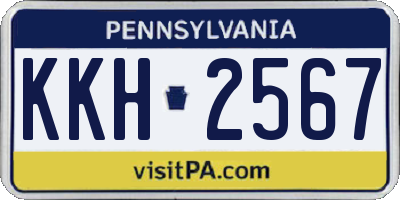 PA license plate KKH2567