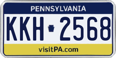 PA license plate KKH2568