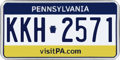 PA license plate KKH2571