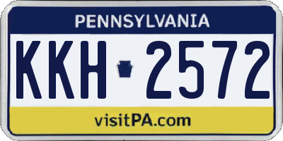 PA license plate KKH2572