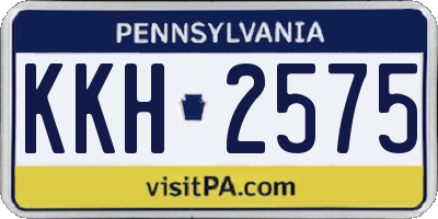 PA license plate KKH2575