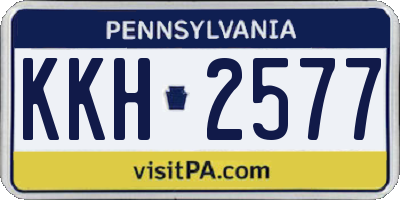 PA license plate KKH2577