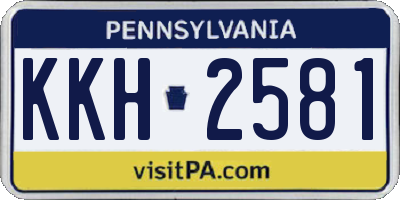 PA license plate KKH2581
