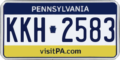 PA license plate KKH2583