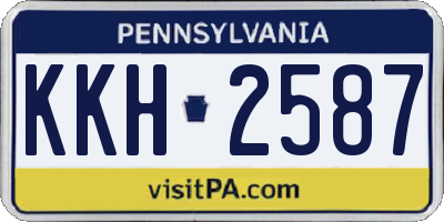 PA license plate KKH2587