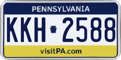 PA license plate KKH2588