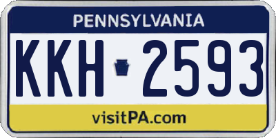 PA license plate KKH2593