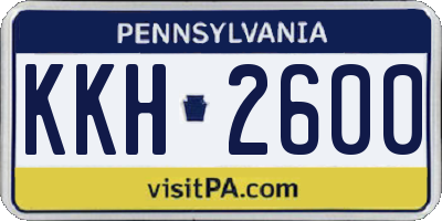 PA license plate KKH2600