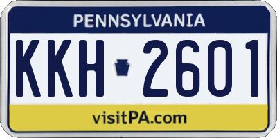 PA license plate KKH2601