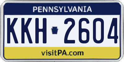 PA license plate KKH2604