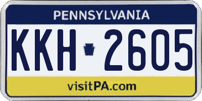 PA license plate KKH2605
