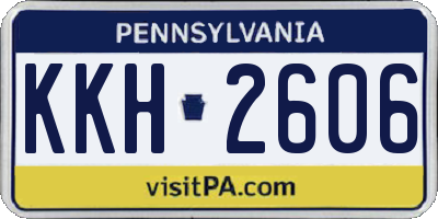 PA license plate KKH2606