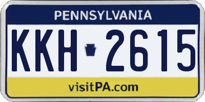 PA license plate KKH2615