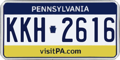 PA license plate KKH2616