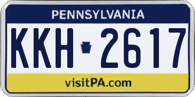 PA license plate KKH2617