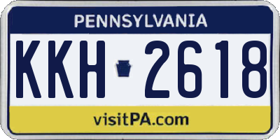 PA license plate KKH2618