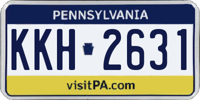 PA license plate KKH2631