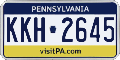 PA license plate KKH2645