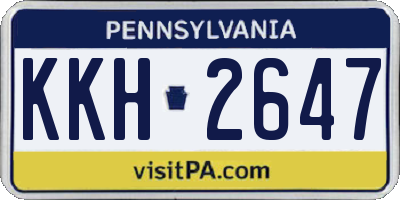 PA license plate KKH2647