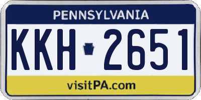 PA license plate KKH2651