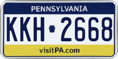 PA license plate KKH2668