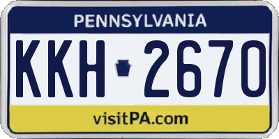 PA license plate KKH2670