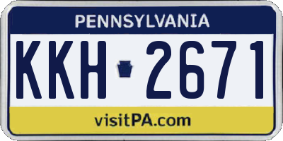 PA license plate KKH2671