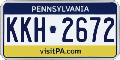 PA license plate KKH2672