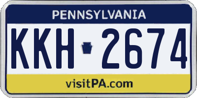 PA license plate KKH2674