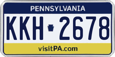 PA license plate KKH2678
