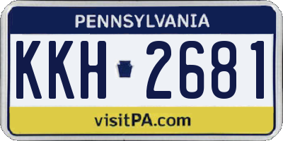 PA license plate KKH2681