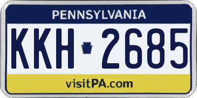 PA license plate KKH2685