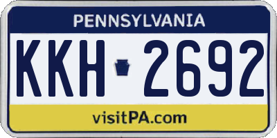 PA license plate KKH2692