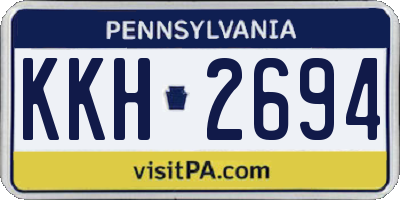PA license plate KKH2694