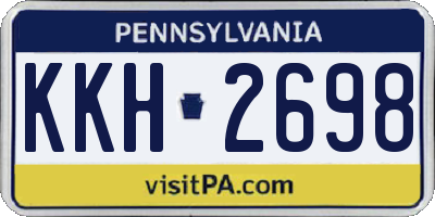 PA license plate KKH2698