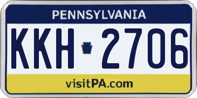 PA license plate KKH2706