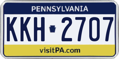 PA license plate KKH2707