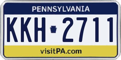 PA license plate KKH2711