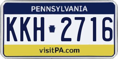 PA license plate KKH2716