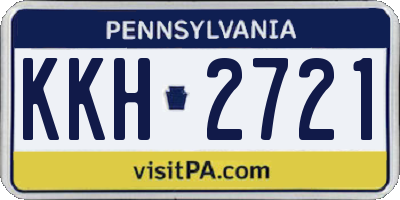 PA license plate KKH2721