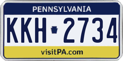 PA license plate KKH2734