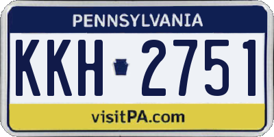 PA license plate KKH2751