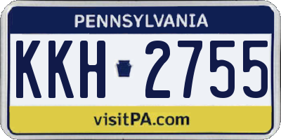 PA license plate KKH2755
