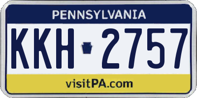PA license plate KKH2757