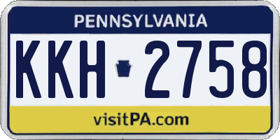 PA license plate KKH2758