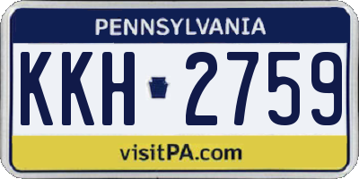 PA license plate KKH2759