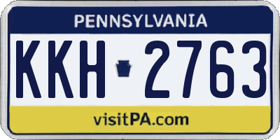 PA license plate KKH2763